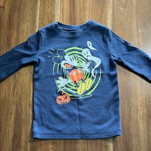 Disney Kids Navy Long Sleeve Tee with Mickey and Ghosts